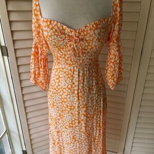 Faithfull The Brand Floral Print Midi Length Dress